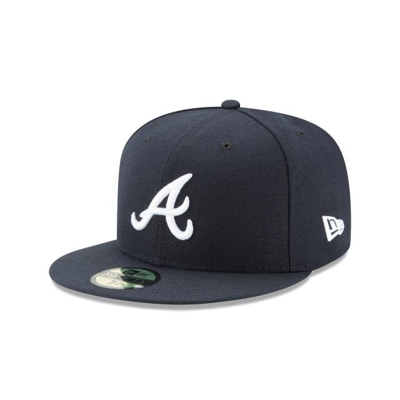 Blue Atlanta Braves Hat - New Era MLB Authentic Collection 59FIFTY Fitted Caps USA8092451